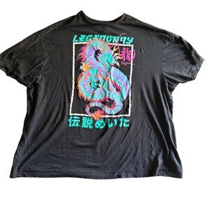 Legendary G Dragon Graphic Print Short Sleeve T-Shirt Men's Size 2XL Black